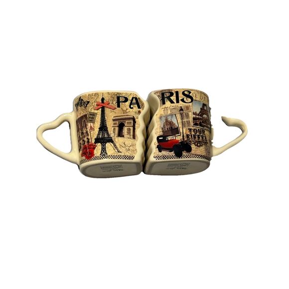 Paris Glam Other - Unique Paris Glam Small Connecting Mugs with Heart Shaped Handles
